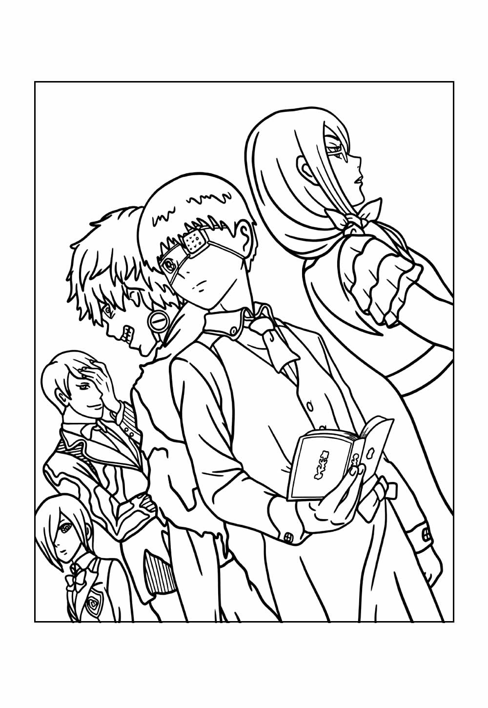 Tokyo Ghoul para colorir