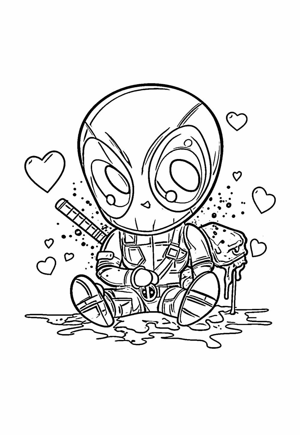 Desenho de Deadpool Baby para colorir