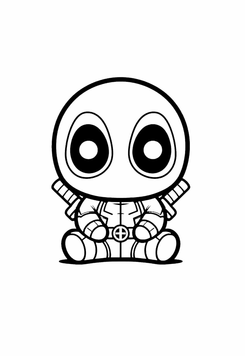 Desenho de Deadpool para pintar - Baby