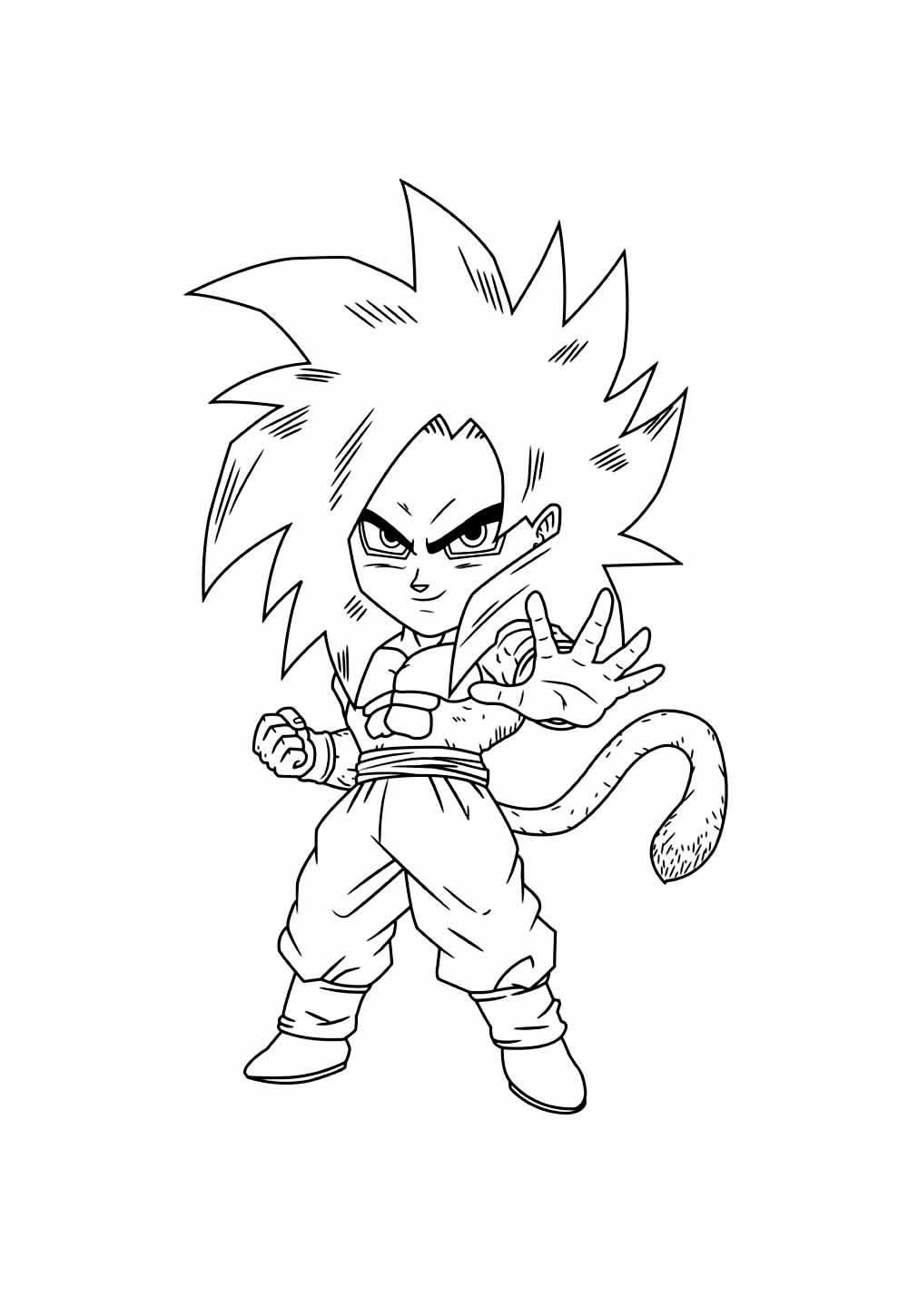 Desenho de Goku Baby para colorir e pintar