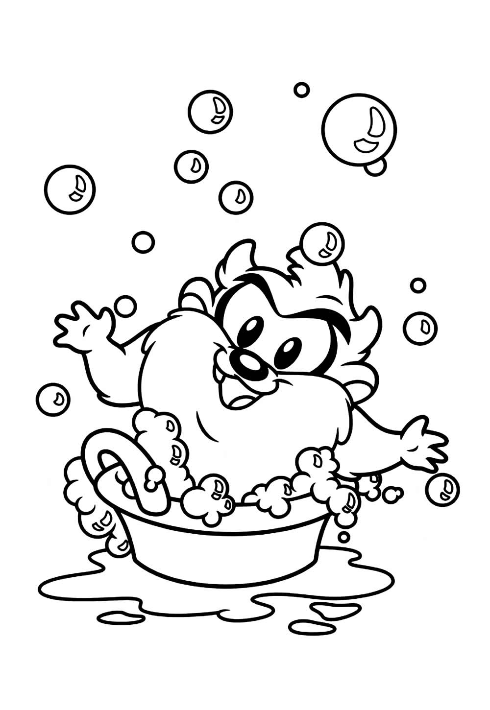 Desenho de Baby Taz para pintar