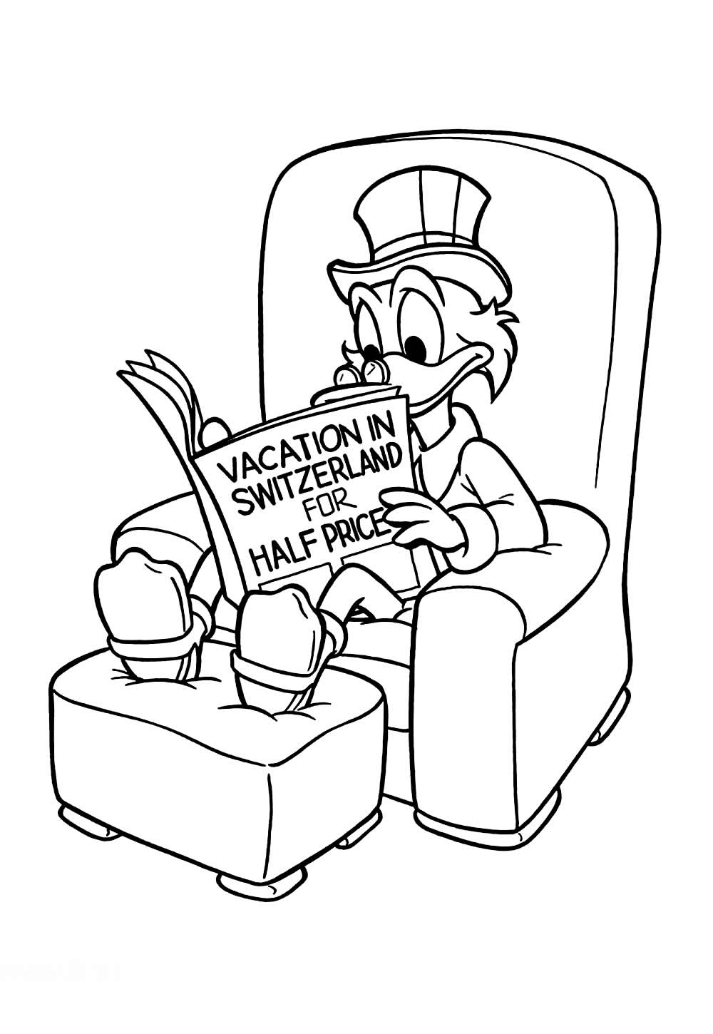 Desenho do Tio Patinhas para colorir