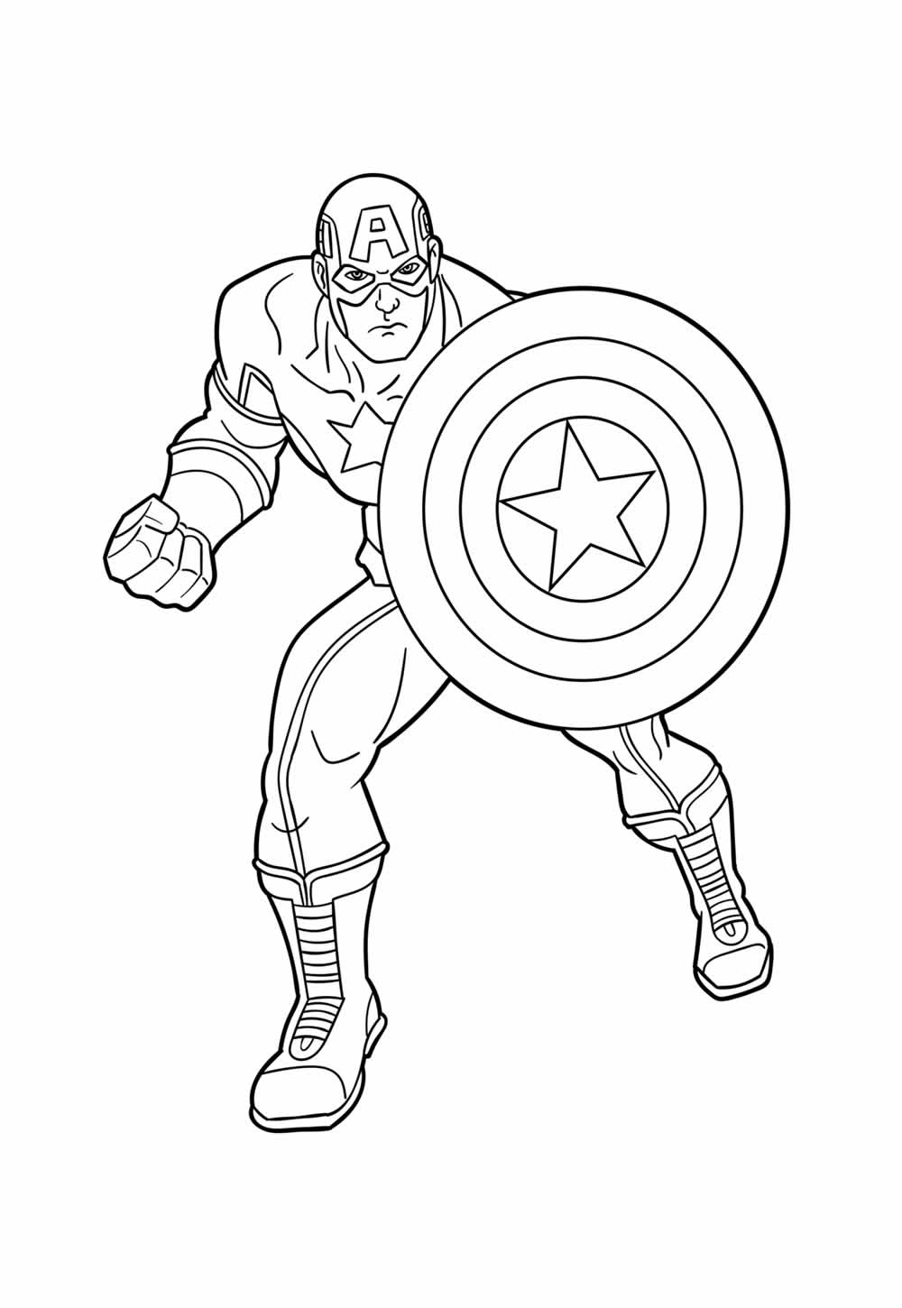 Desenho de Super-Herói para pintar - Capitão América