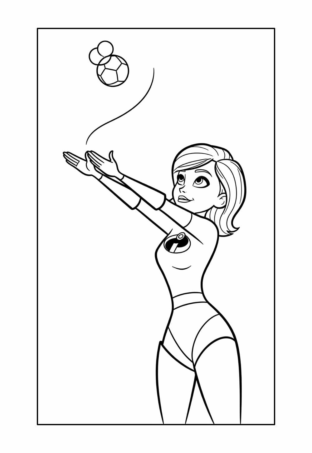 Desenho da Mulher-Elástico para imprimir