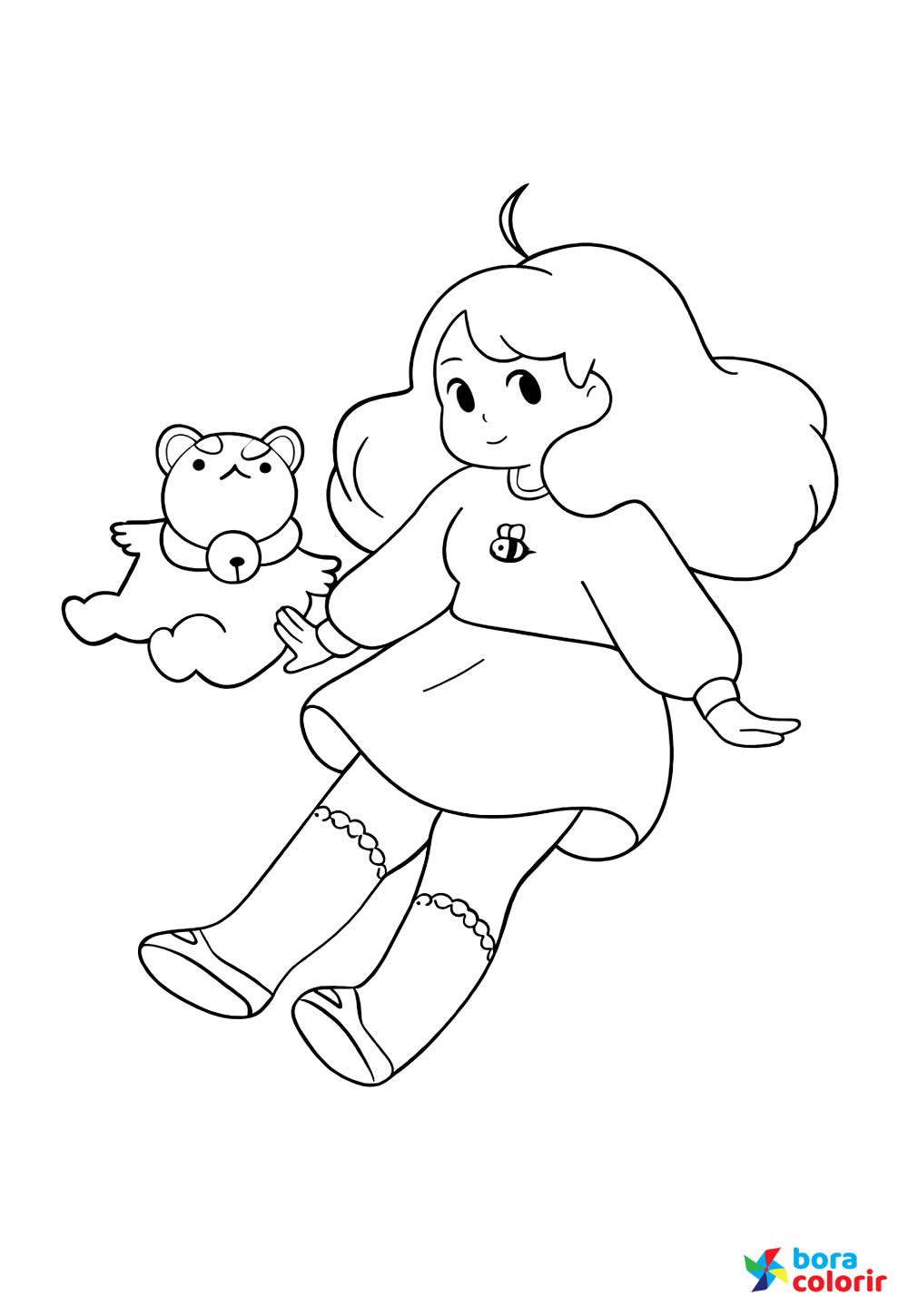 Desenho de Bee e o Gatiorrinho para pintar