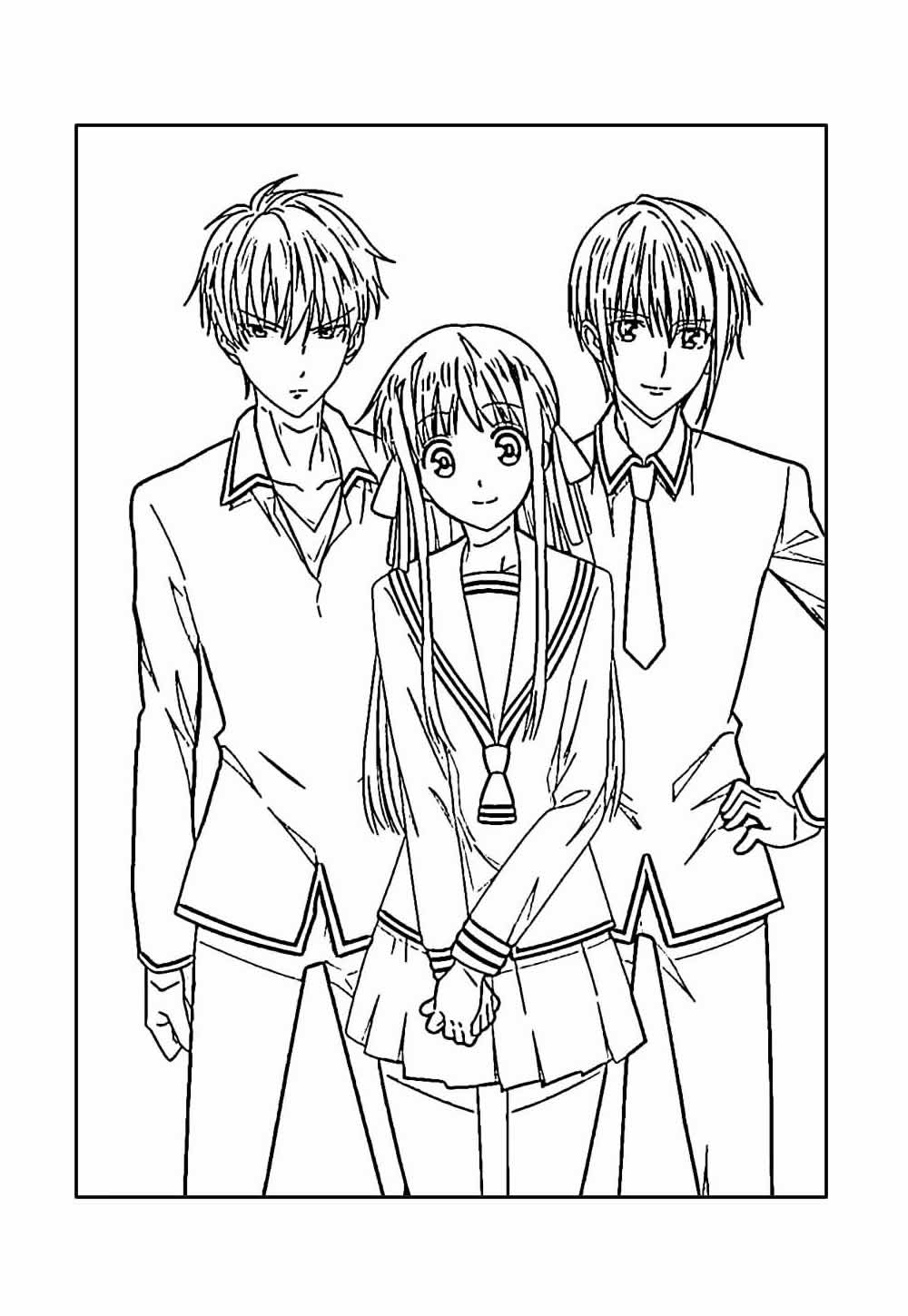 Desenho de Fruits Basket para pintar