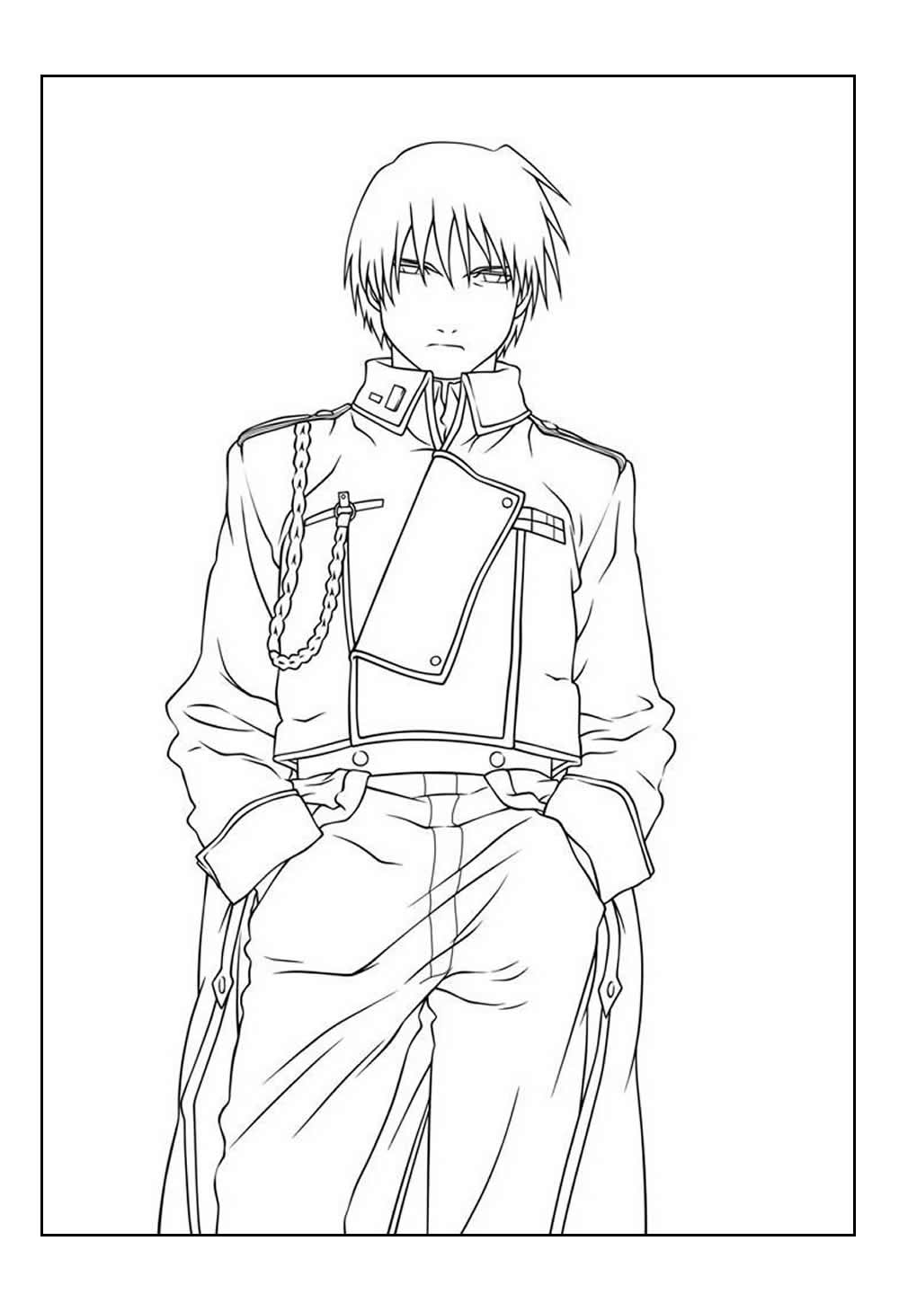 Desenho de Fullmetal Alchemist para pintar