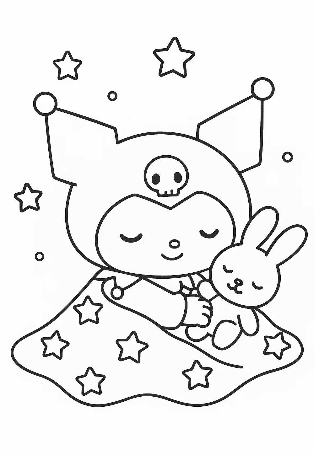 Desenho de Kuromi para pintar