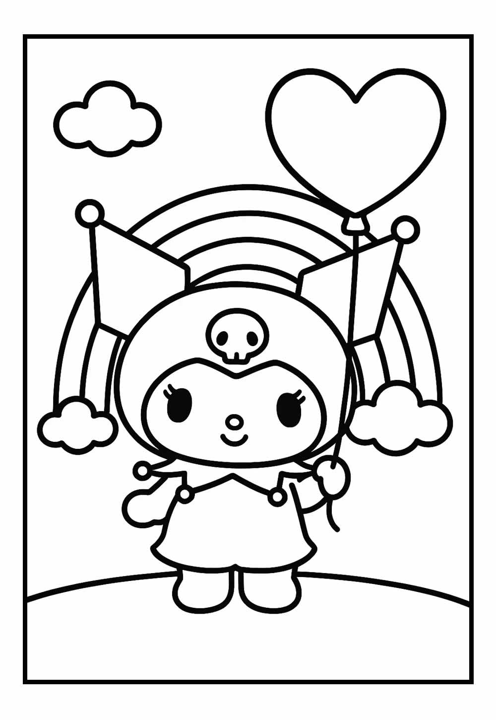 Desenho de Kuromi para colorir e pintar