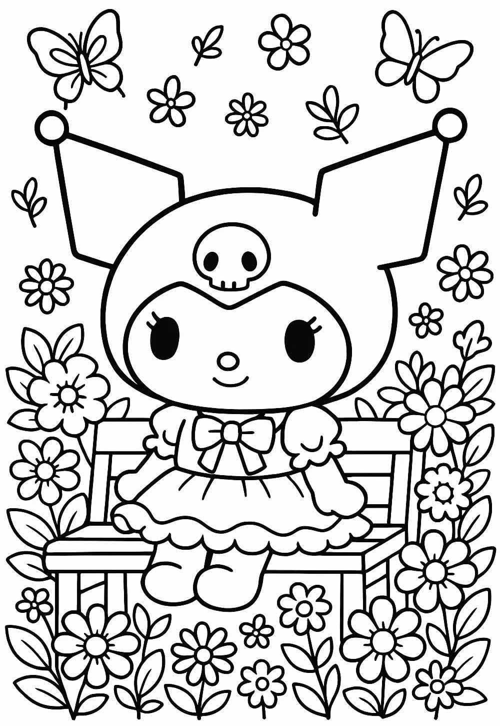 Desenho de Kuromi para colorir