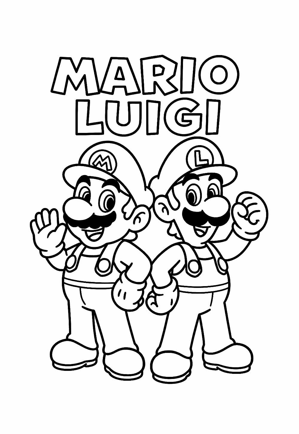 Desenho de Mario e Luigi