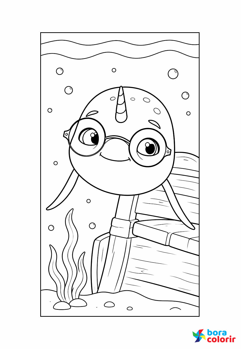 Not Quite Narwhal para pintar - Peixinho