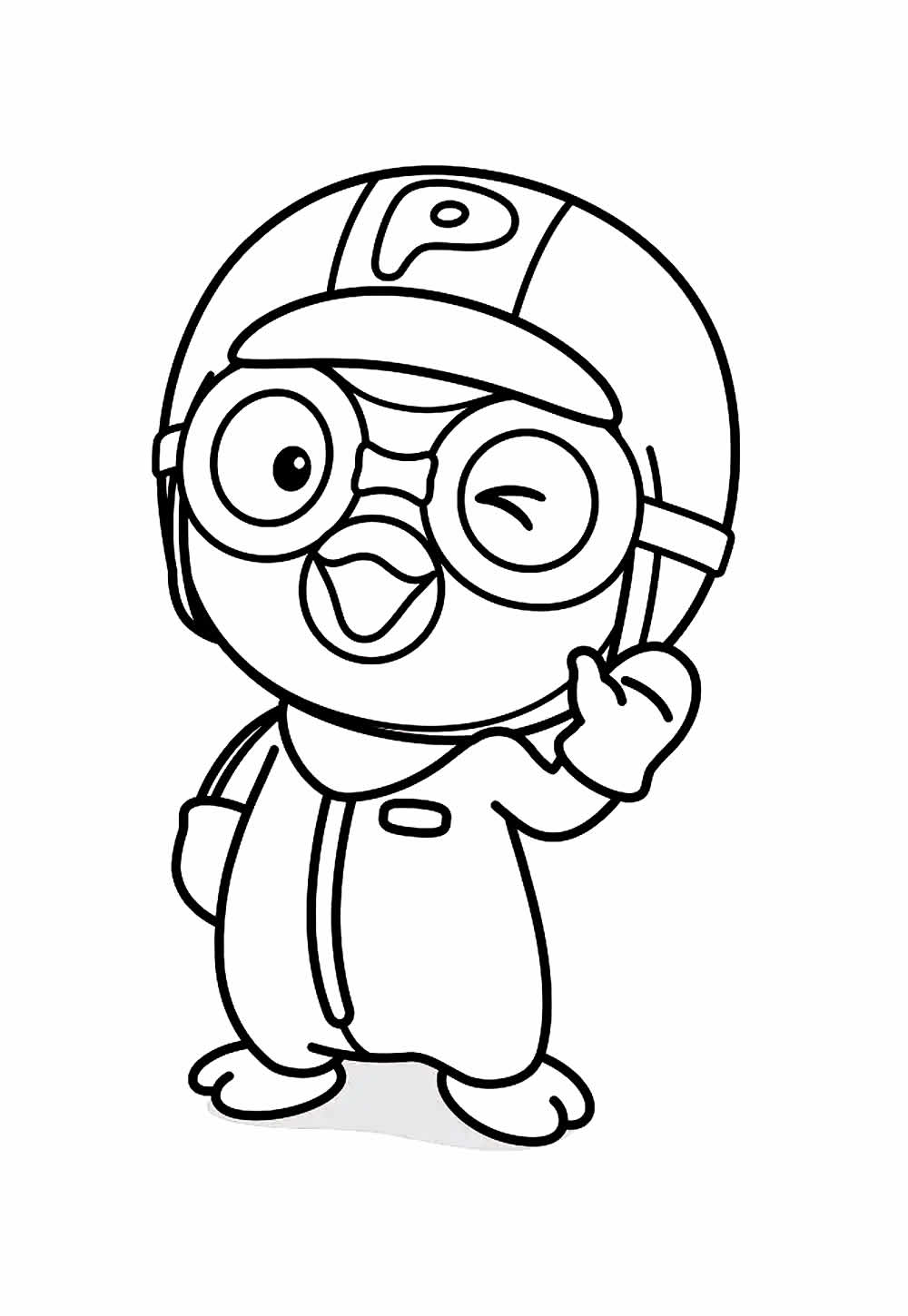 Desenho de Pororo para pintar