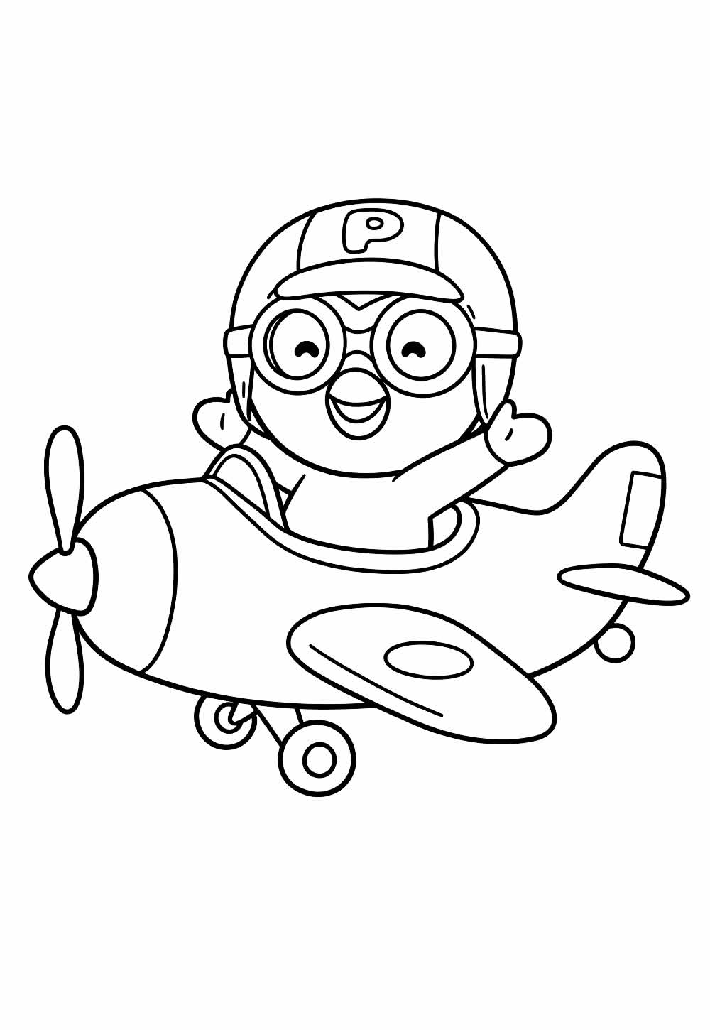 Desenho de Pororo para colorir e pintar