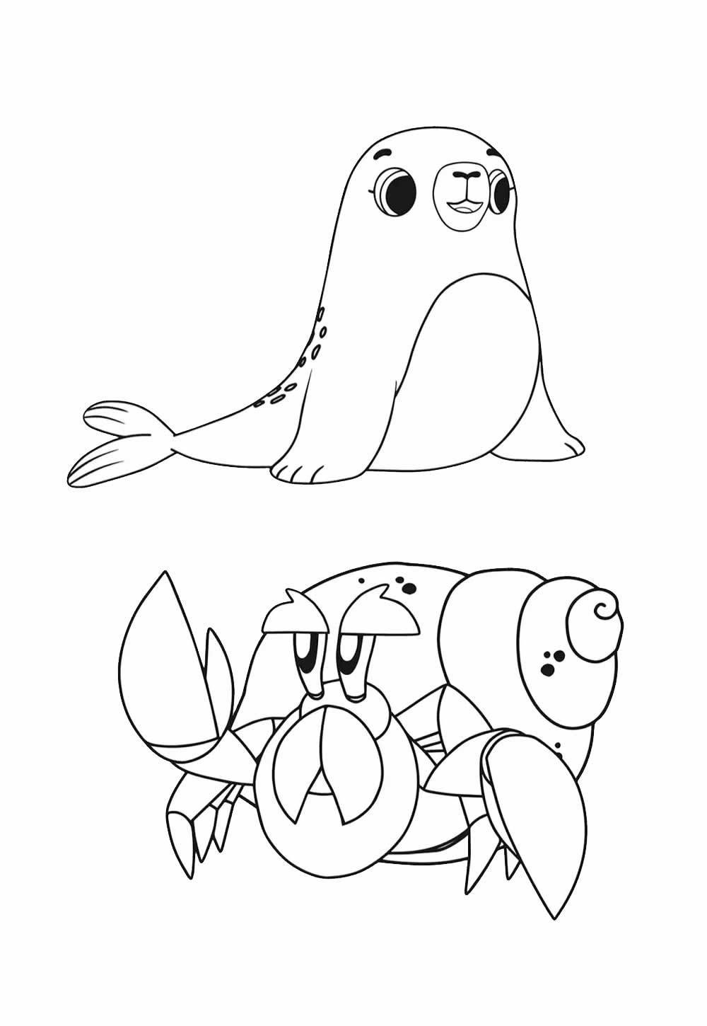 Desenho de Puffin Rock para pintar