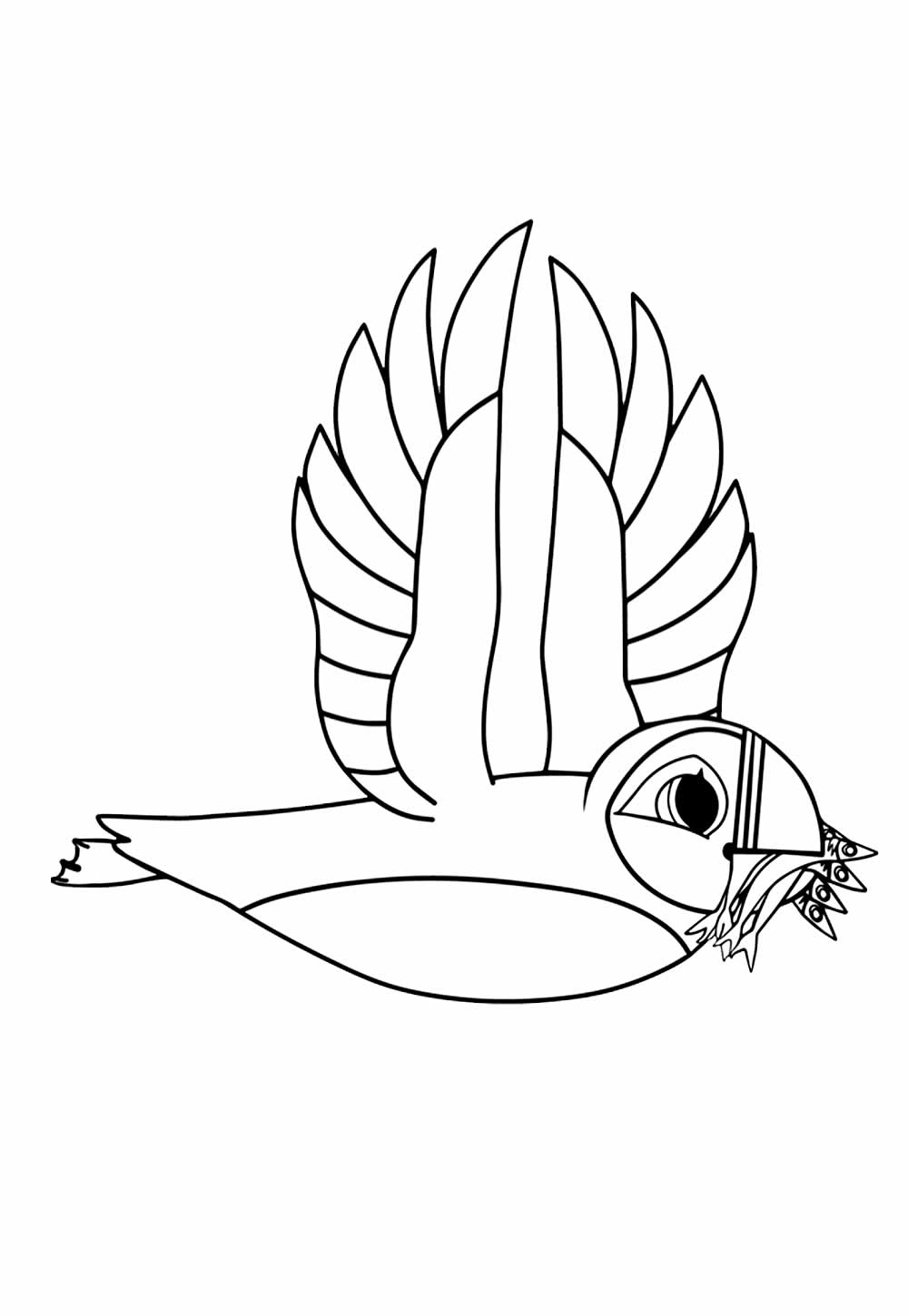 Desenho de Puffin Rock para colorir