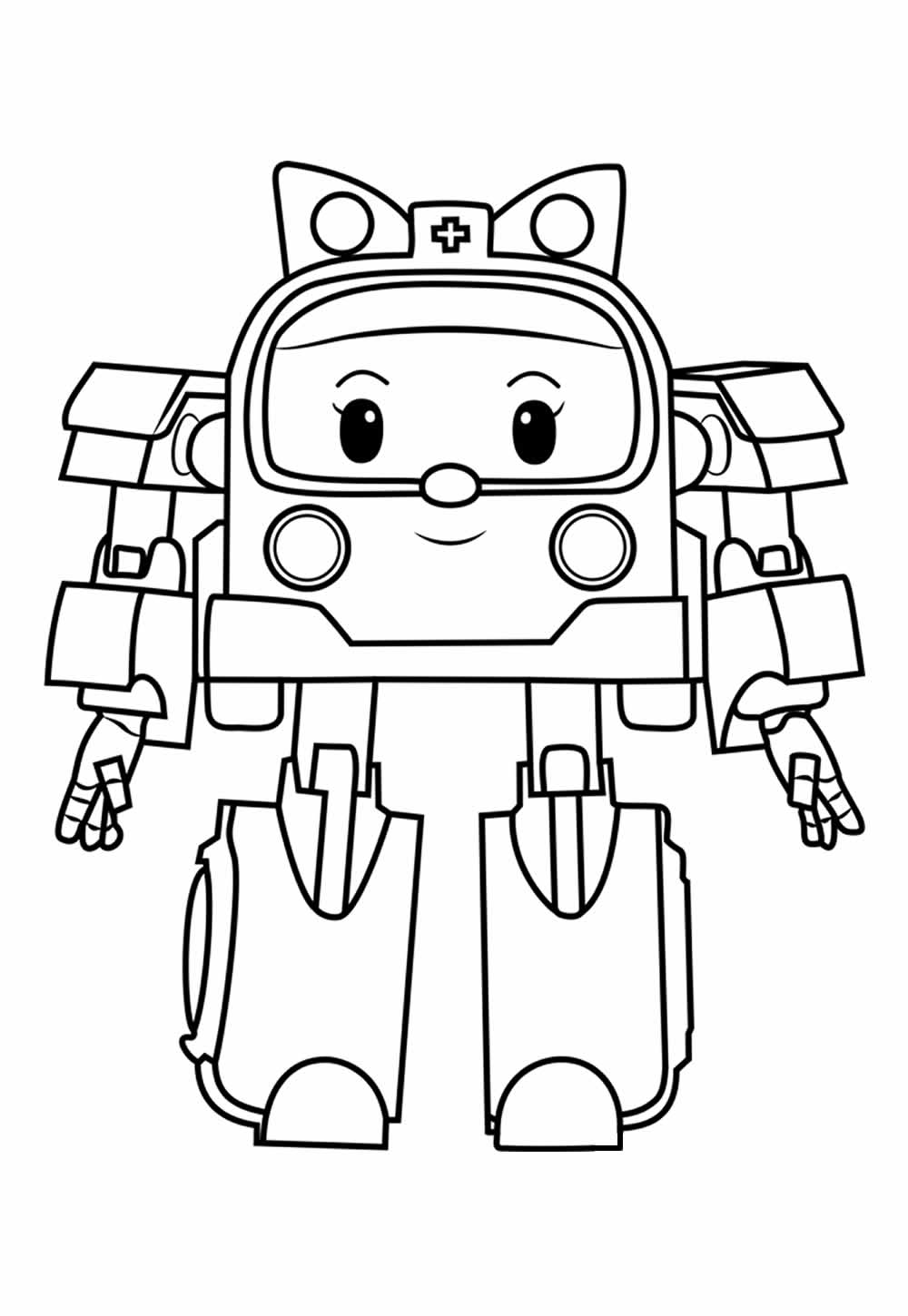 Desenho de Robocar Poli para pintar