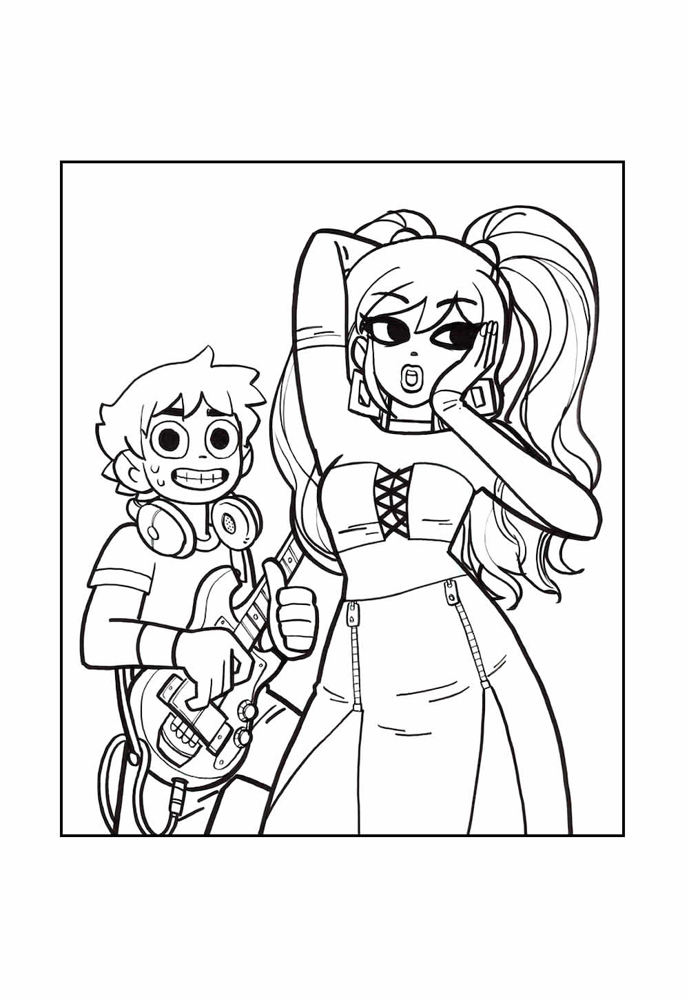 Desenho de Scott Pilgrim para colorir