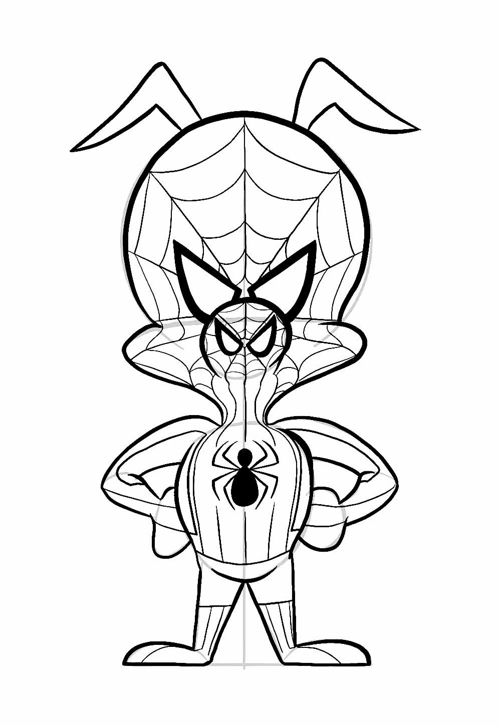 Desenho de Spider-Ham para pintar