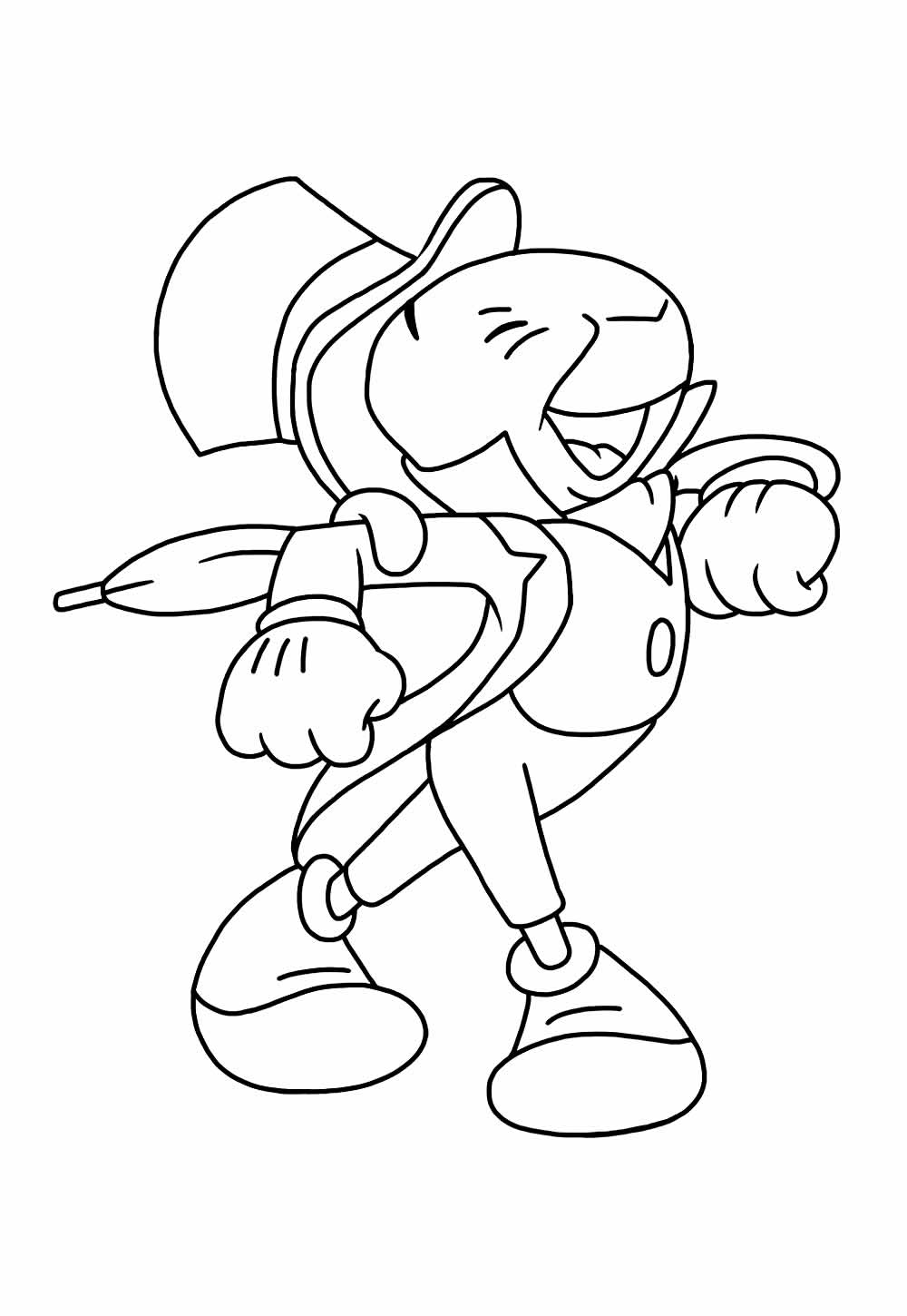 Desenho do Grilo Falante para pintar