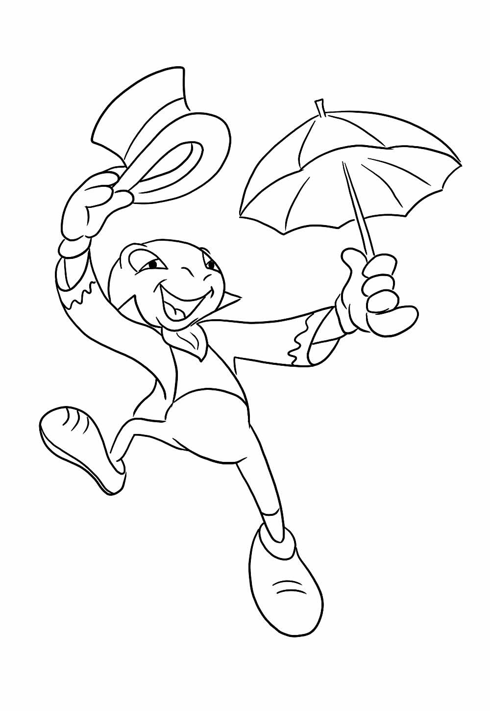 Desenho do Grilo Falante para colorir