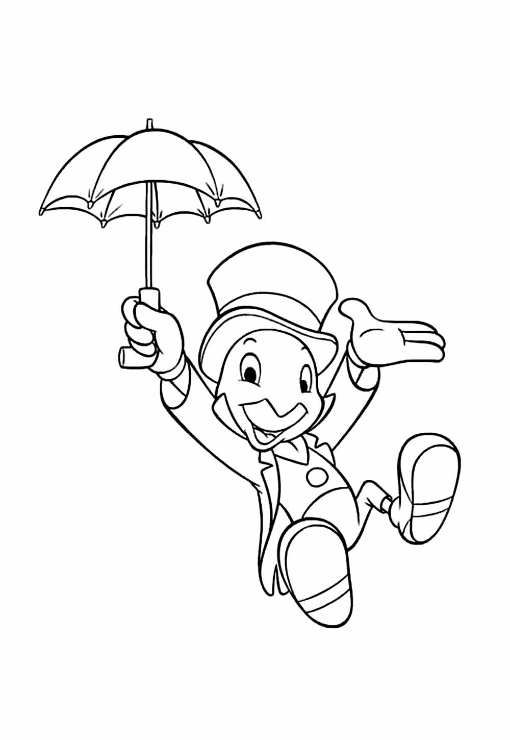 Desenho do Grilo Falante para colorir
