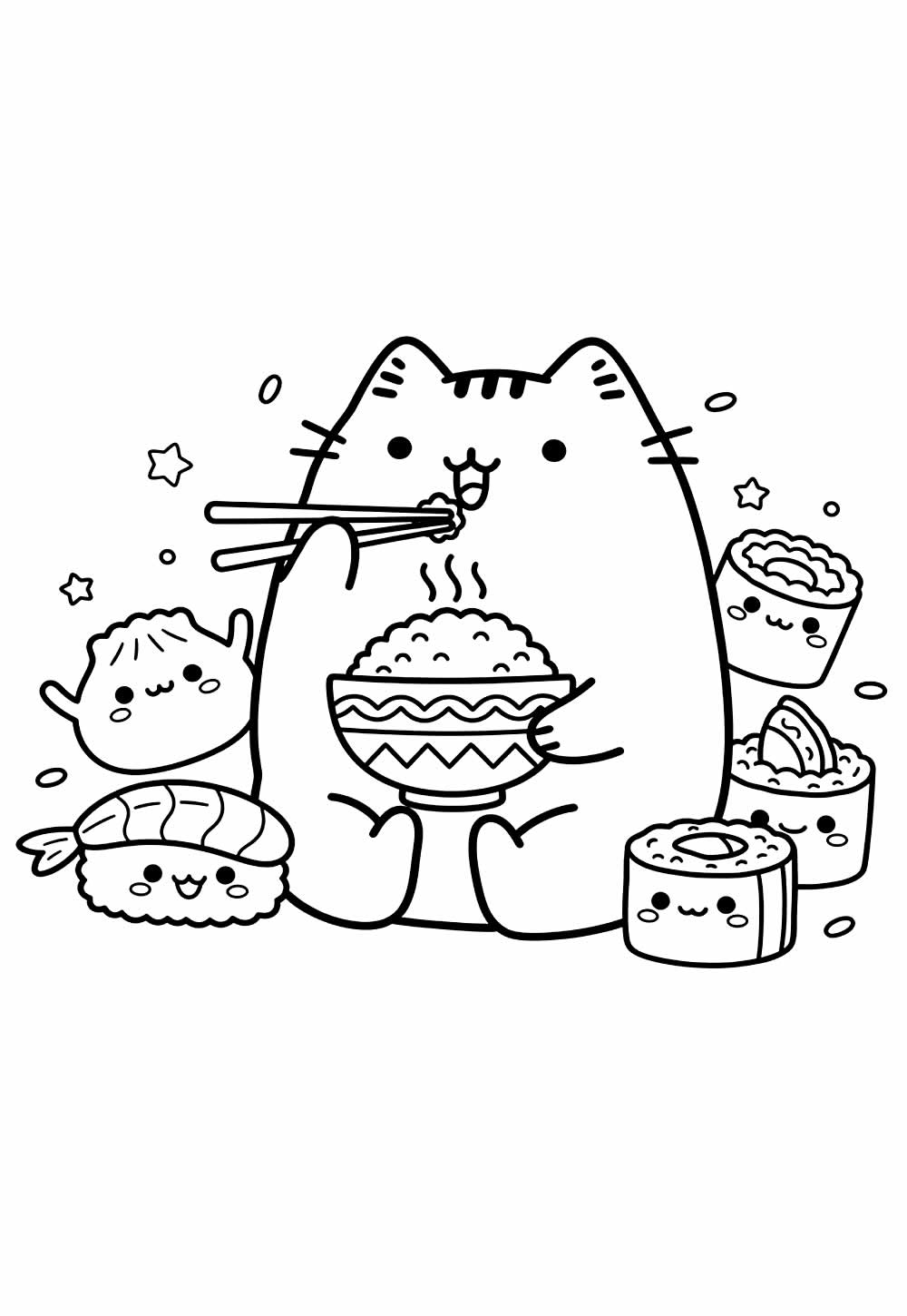 Desenho da Pusheen para colorir