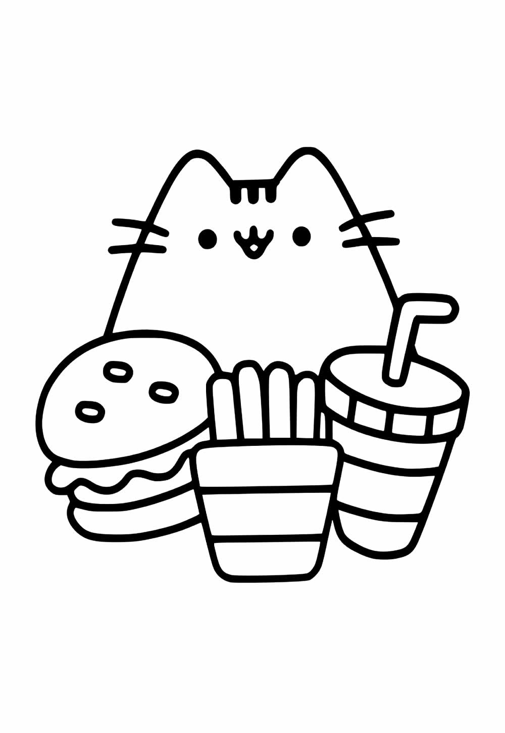 Desenho da Gatinha Pusheen para colorir