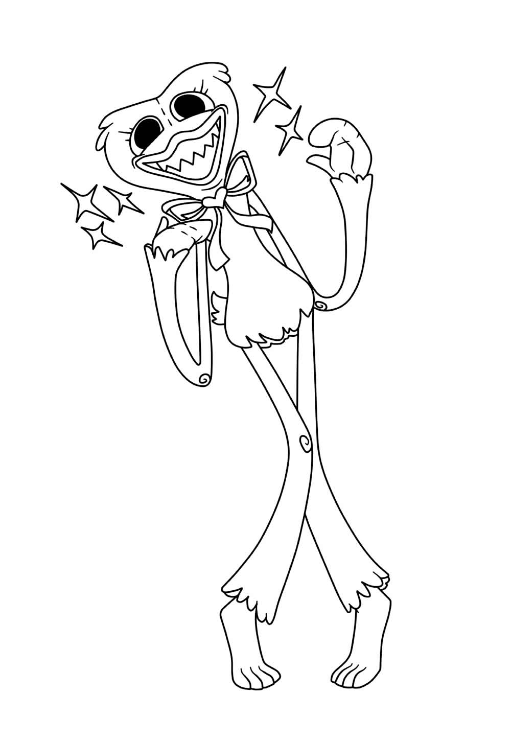Desenho de Huggy Wuggy para colorir