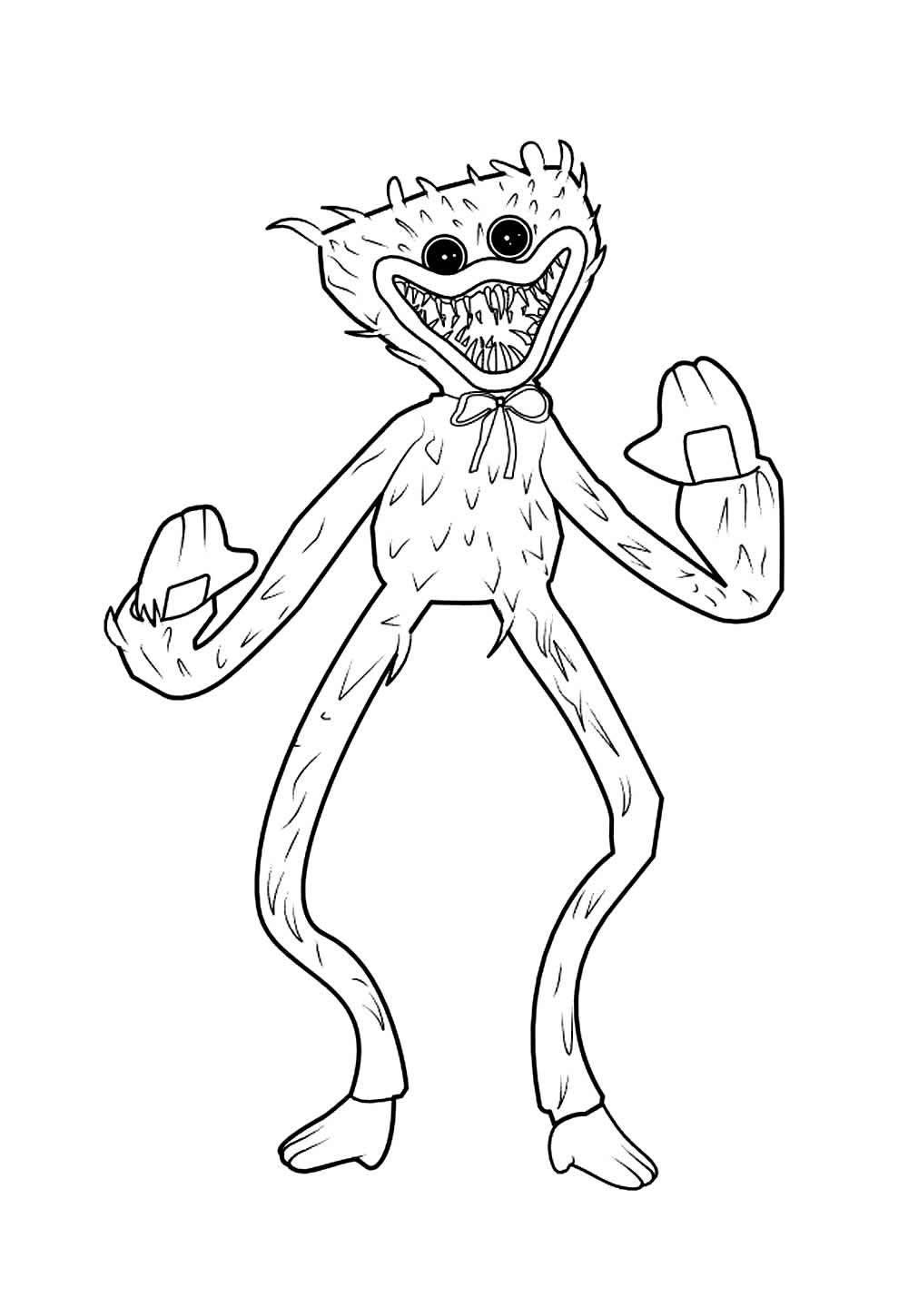 Desenho de Huggy Wuggy para pintar