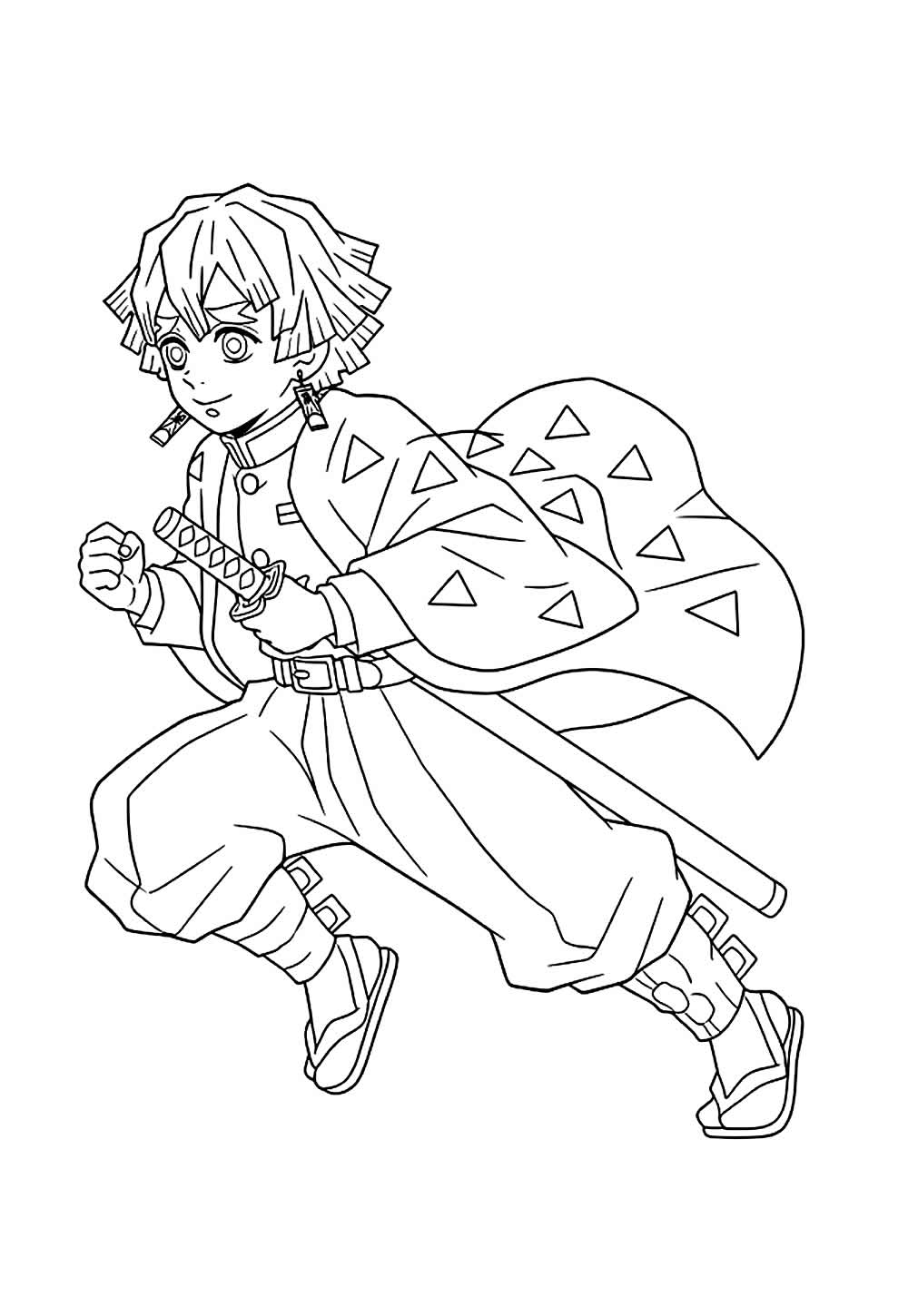 Desenho de Zenitsu para colorir