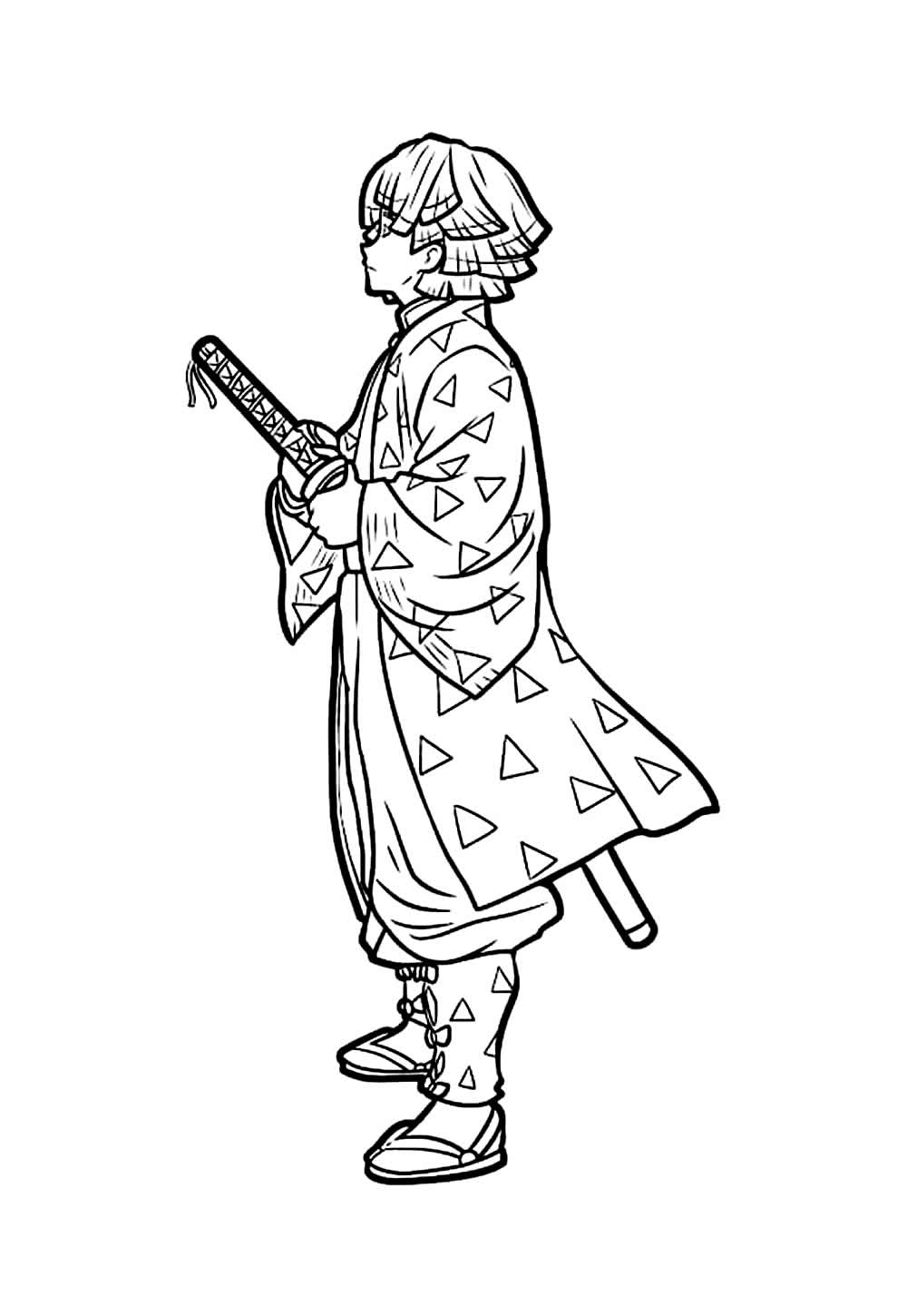 Desenho de Zenitsu para colorir