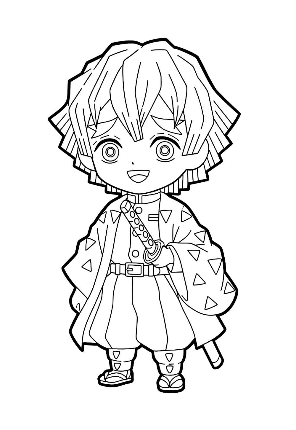 Desenho de Zenitsu para colorir