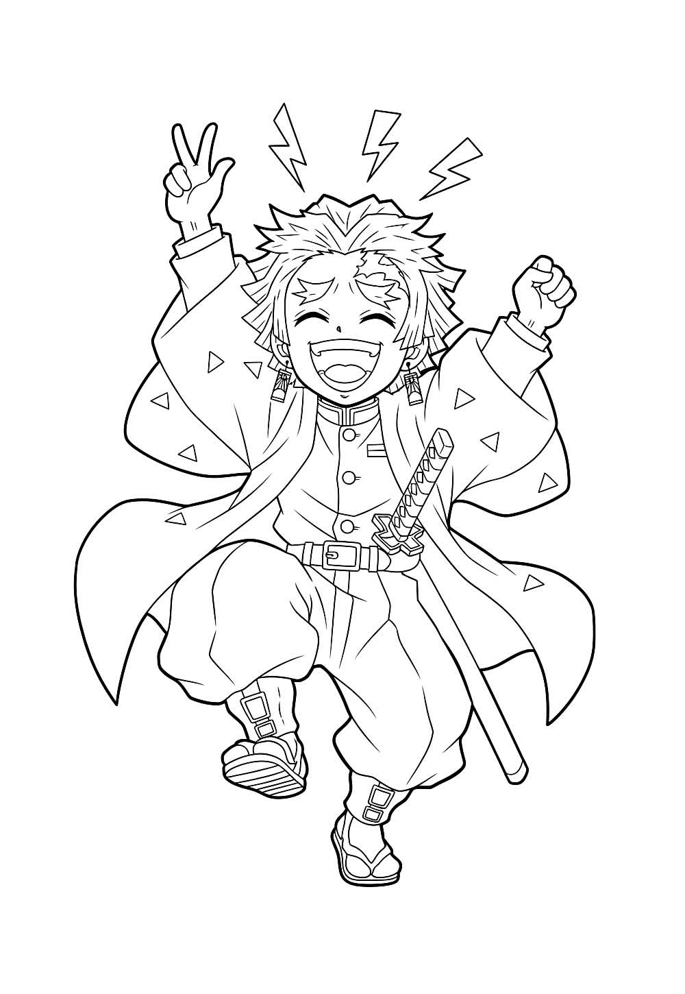 Desenho de Zenitsu para colorir