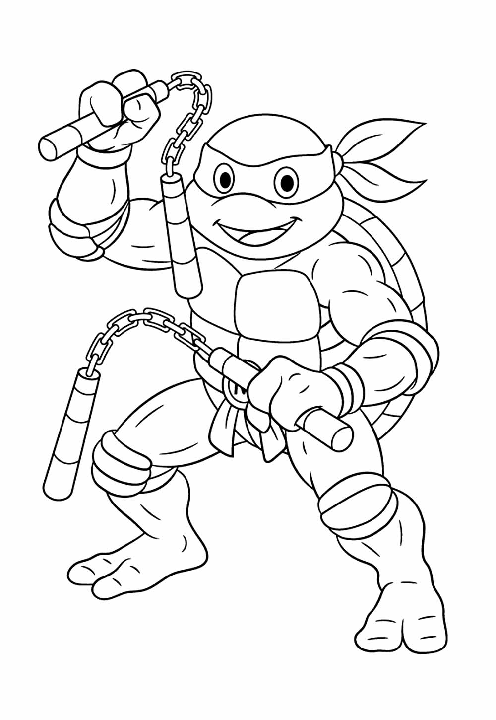 Desenho do Michelangelo das Tartarugas Ninja