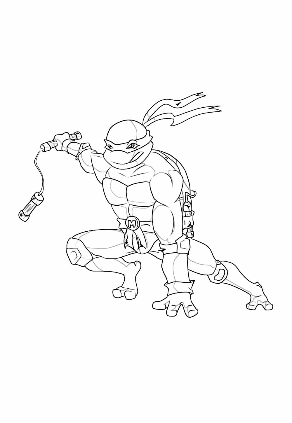 Desenho do Michelangelo das Tartarugas Ninja