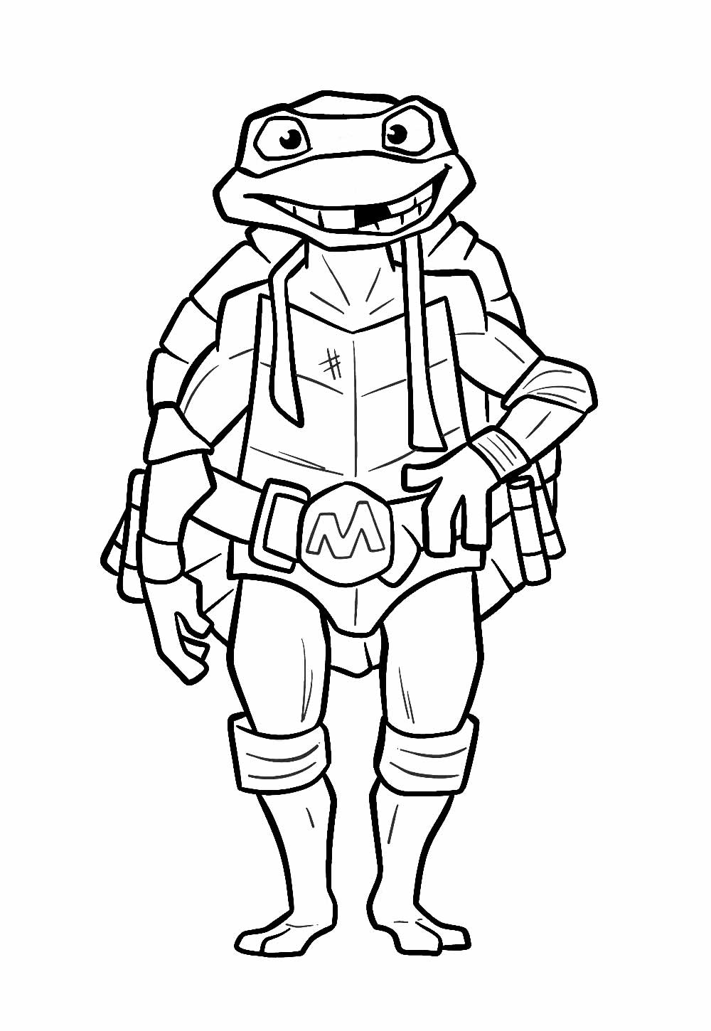 Desenho do Michelangelo das Tartarugas Ninja