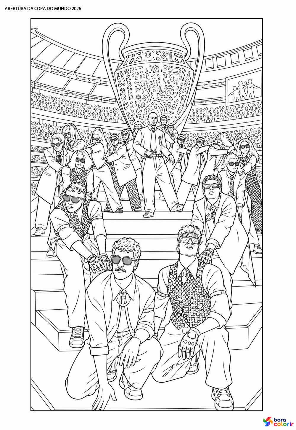 Desenho da Abertura da Copa do Mundo para colorir - J Balvin