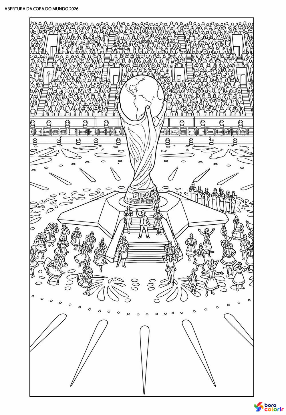 Abertura da Copa do Mundo para colorir