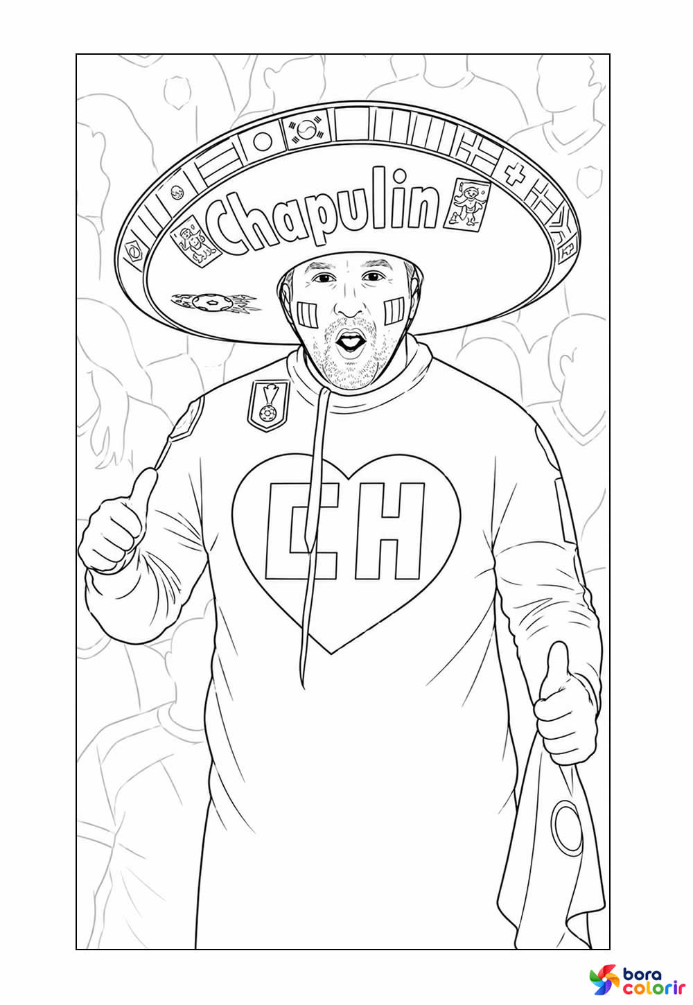Desenho para colorir da Abertura da Copa - Chapolin
