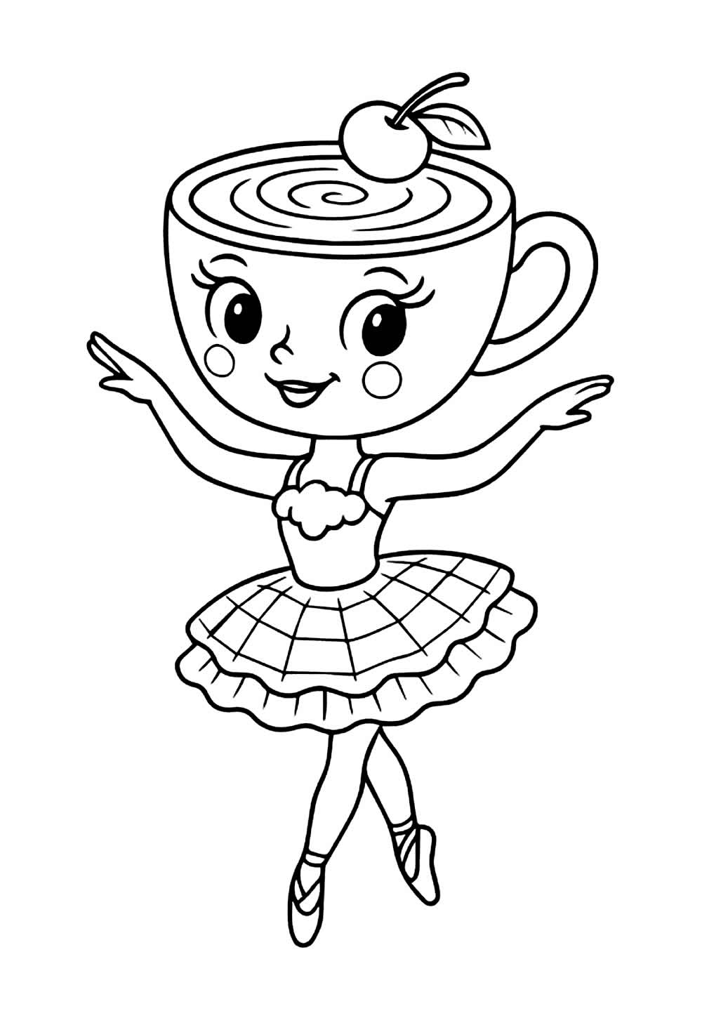 Desenho da Ballerina Cappuccina para colorir