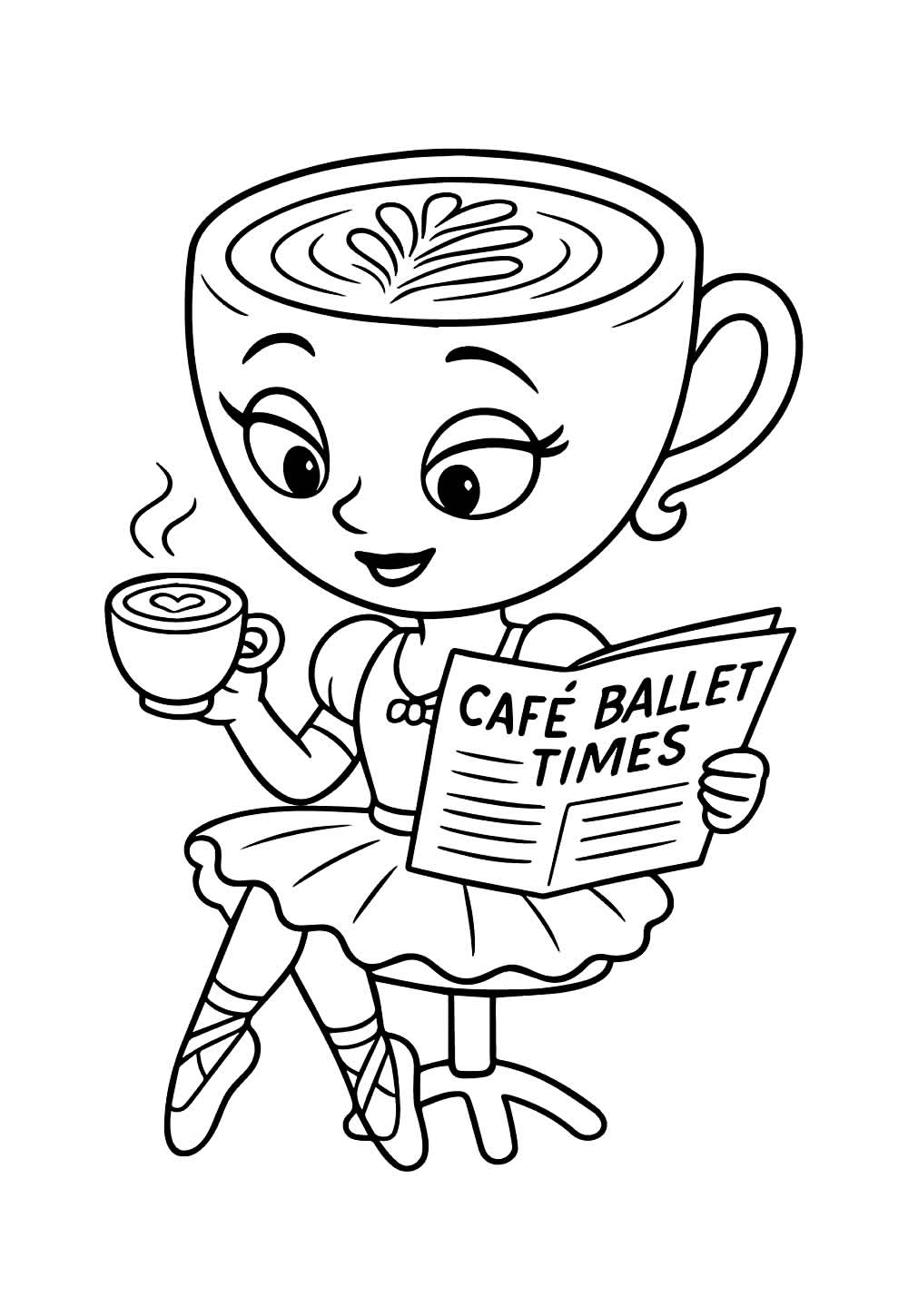 Desenho da Ballerina Cappuccina para colorir