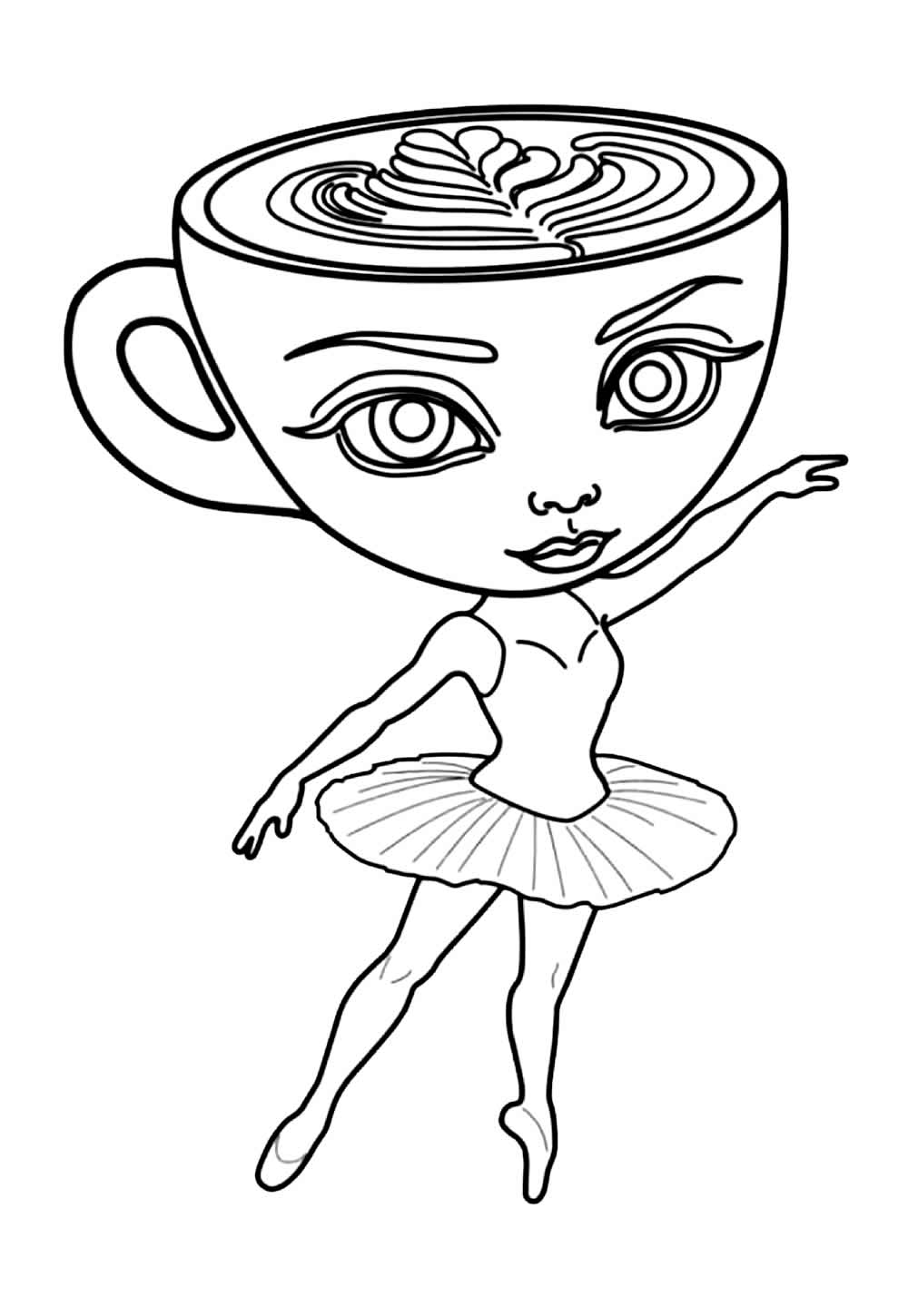 Ballerina Cappuccina para colorir