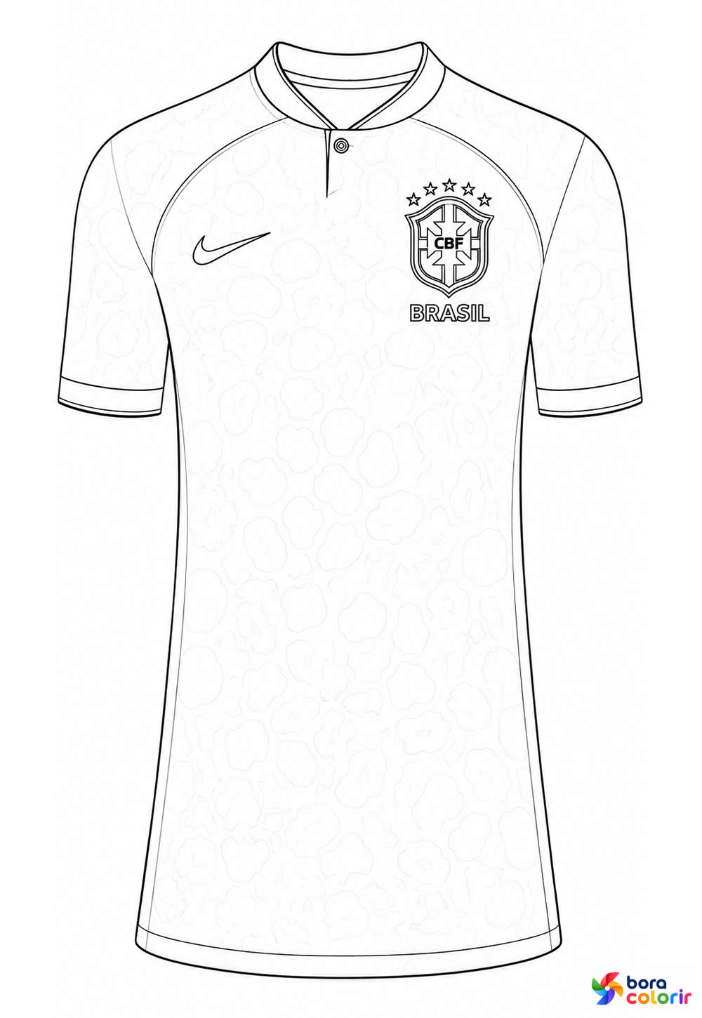 Desenho da Camisa da Seleção Brasileira para colorir