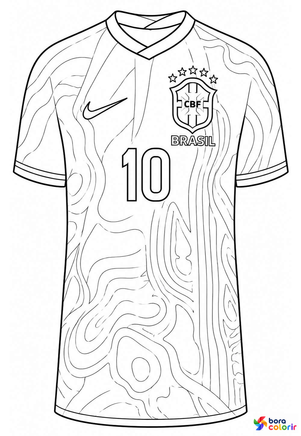 Camisa da Seleção Brasileira para colorir