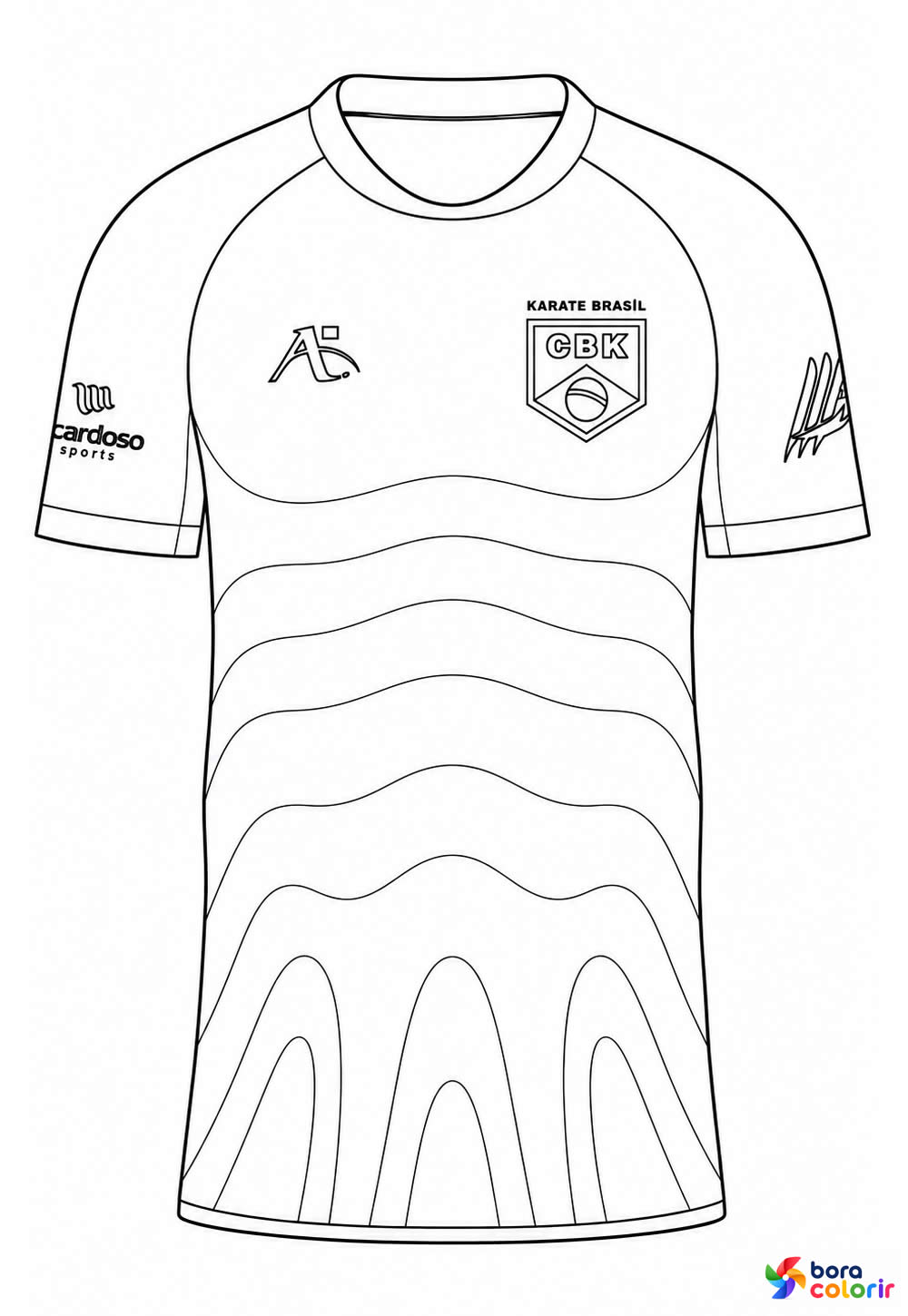 Desenho da Camisa do Brasil para colorir e pintar
