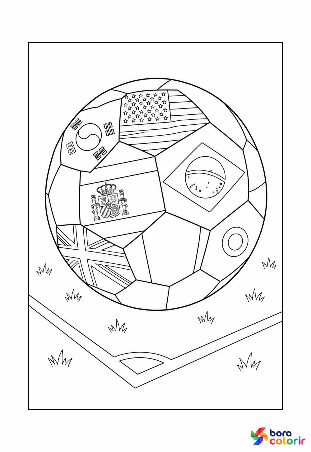Desenho da Copa do Mundo 2026 para colorir