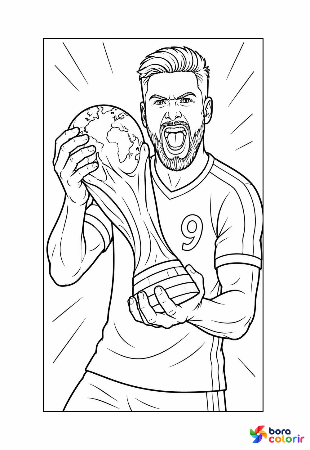 Desenho da Copa do Mundo 2026 para colorir