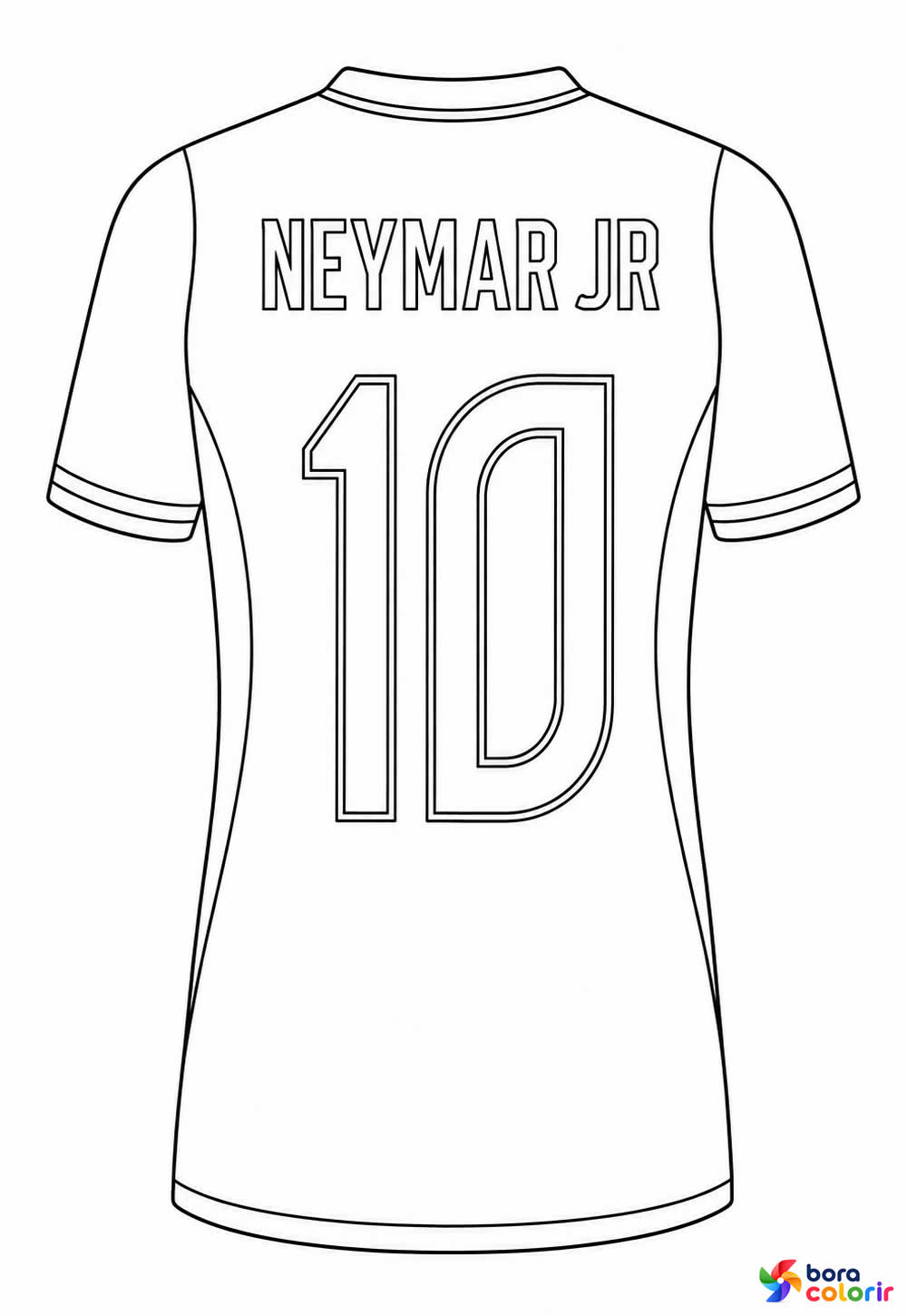 Desenho da Camisa do Neymar Jr para colorir