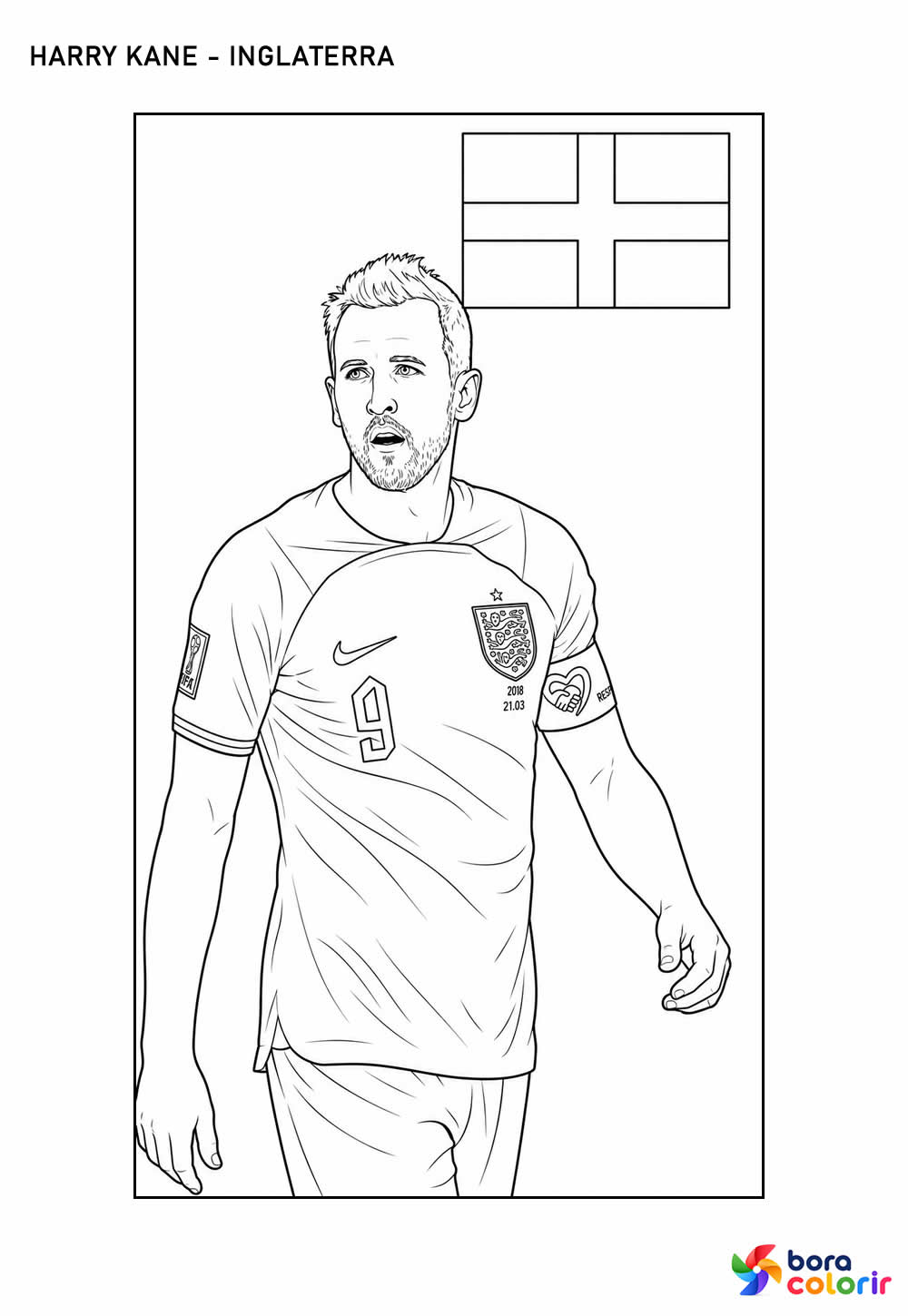 Desenho de Harry Kane - Copa do Mundo 2026
